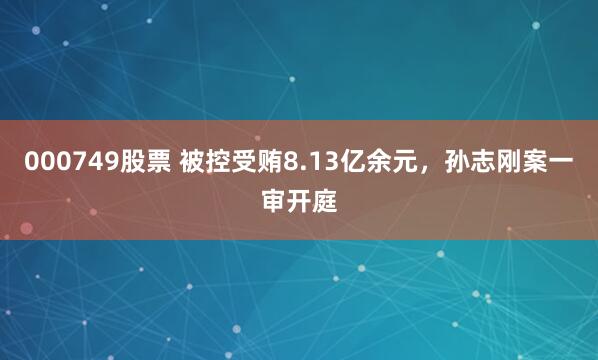 000749股票 被控受贿8.13亿余元，孙志刚案一审开庭